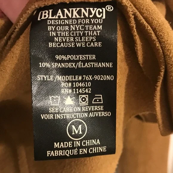 Blank NYC faux suede chestnut brown side zip up jacket size medium - Picture 10 of 10